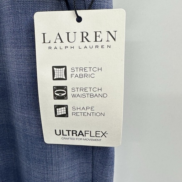 Lauren Ralph Lauren Classic-Fit Ultraflex Wool Suit Pants Blue‎ Plaid 34x32 NWT - Picture 5 of 13